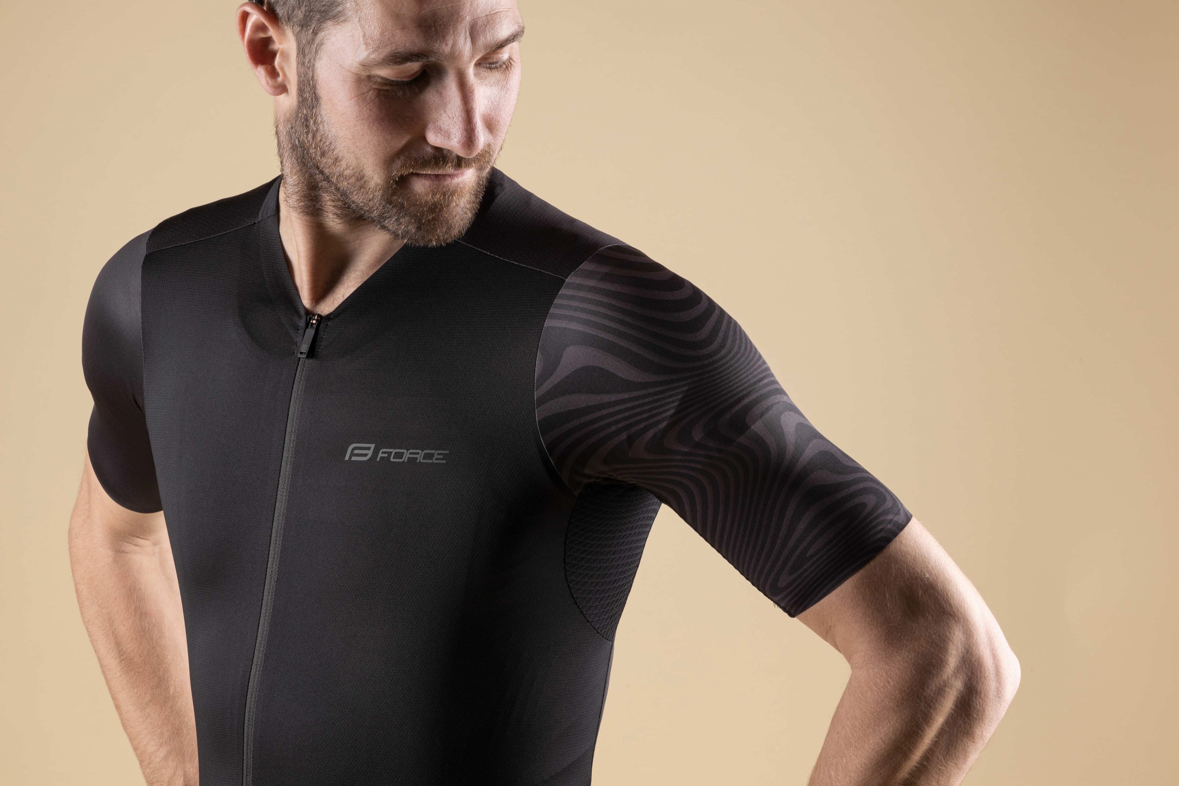 Dres FORCE STREAM krátký rukáv, černý