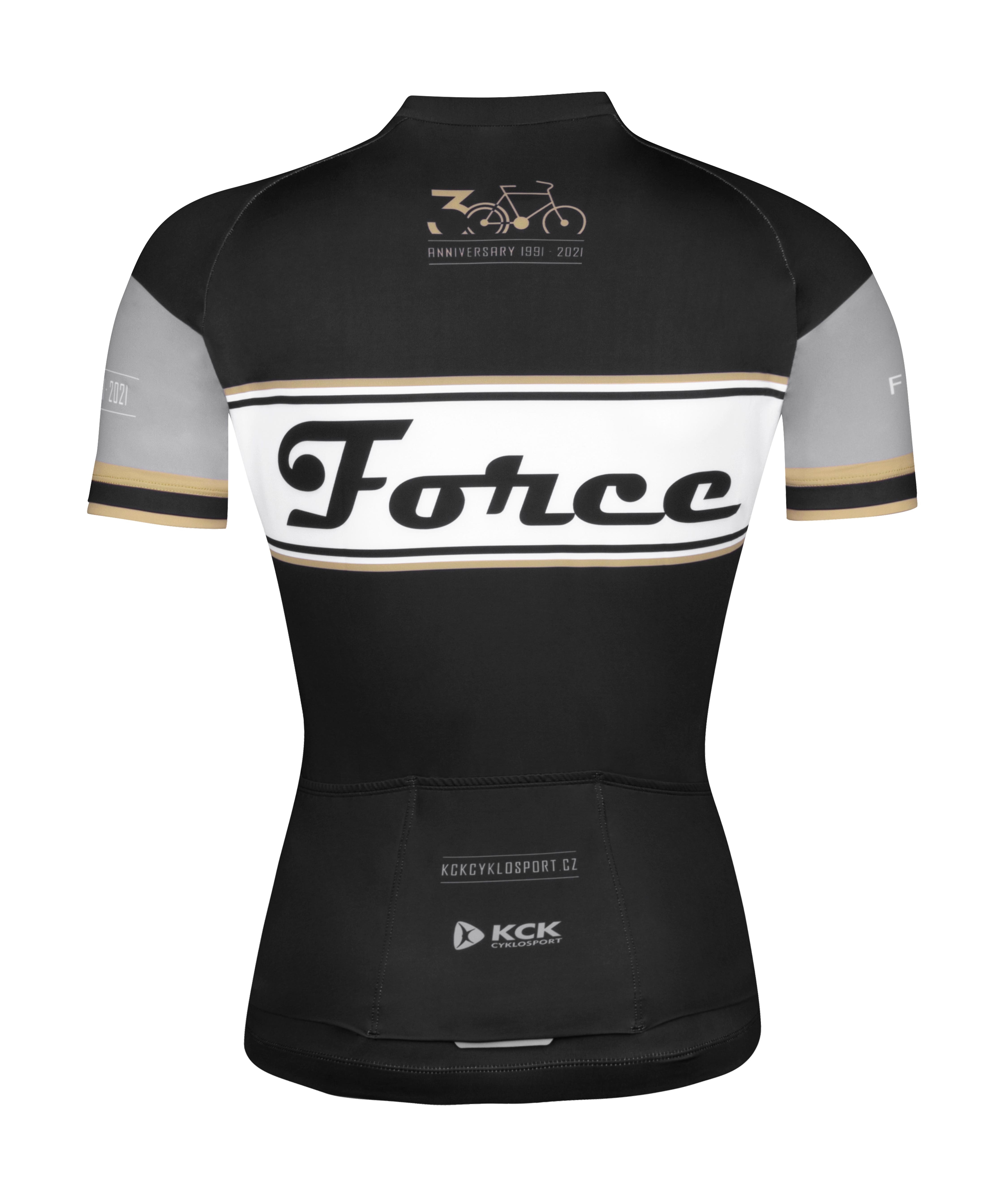 Dres FORCE RETRO LADY krátký rukáv, černo-zlatý