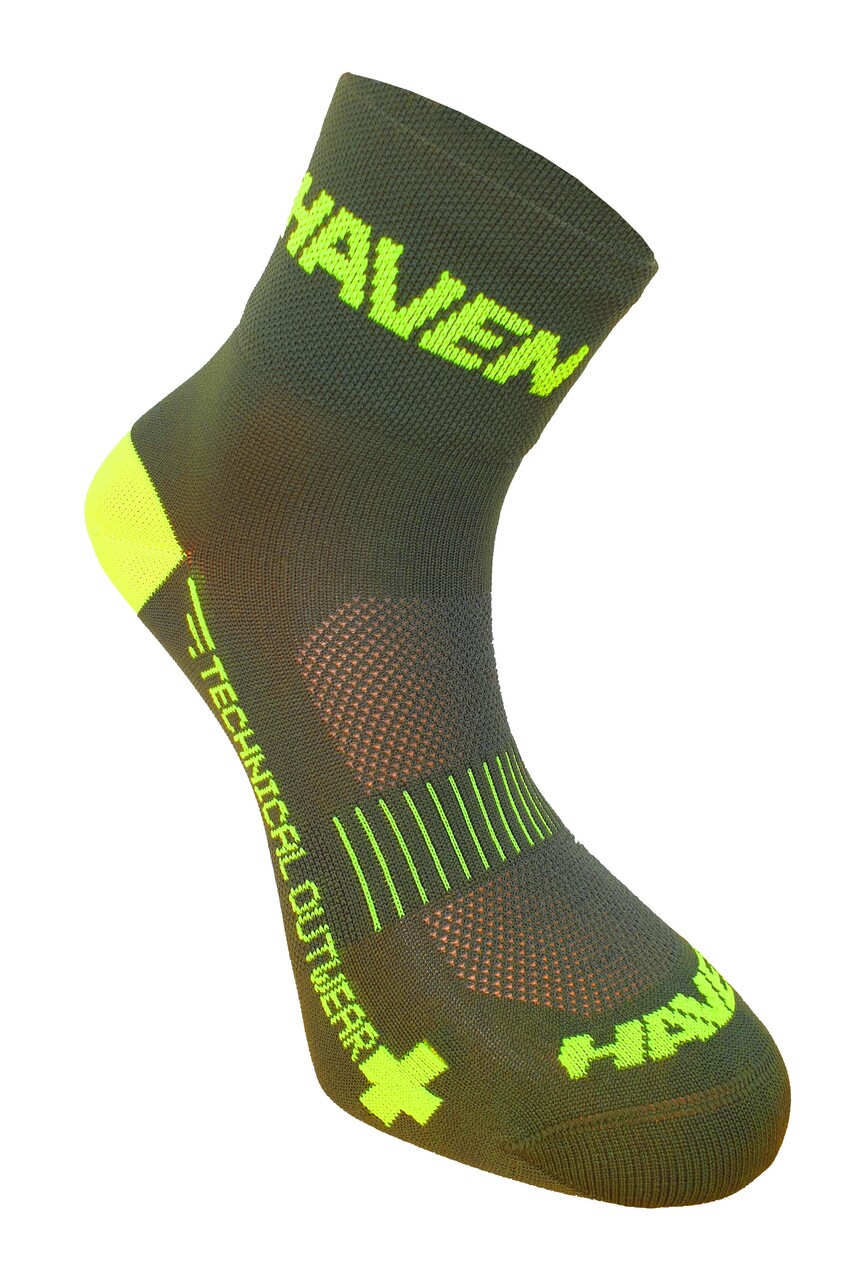 Ponožky HAVEN LITE Silver NEO yellow/khaki 2 páry