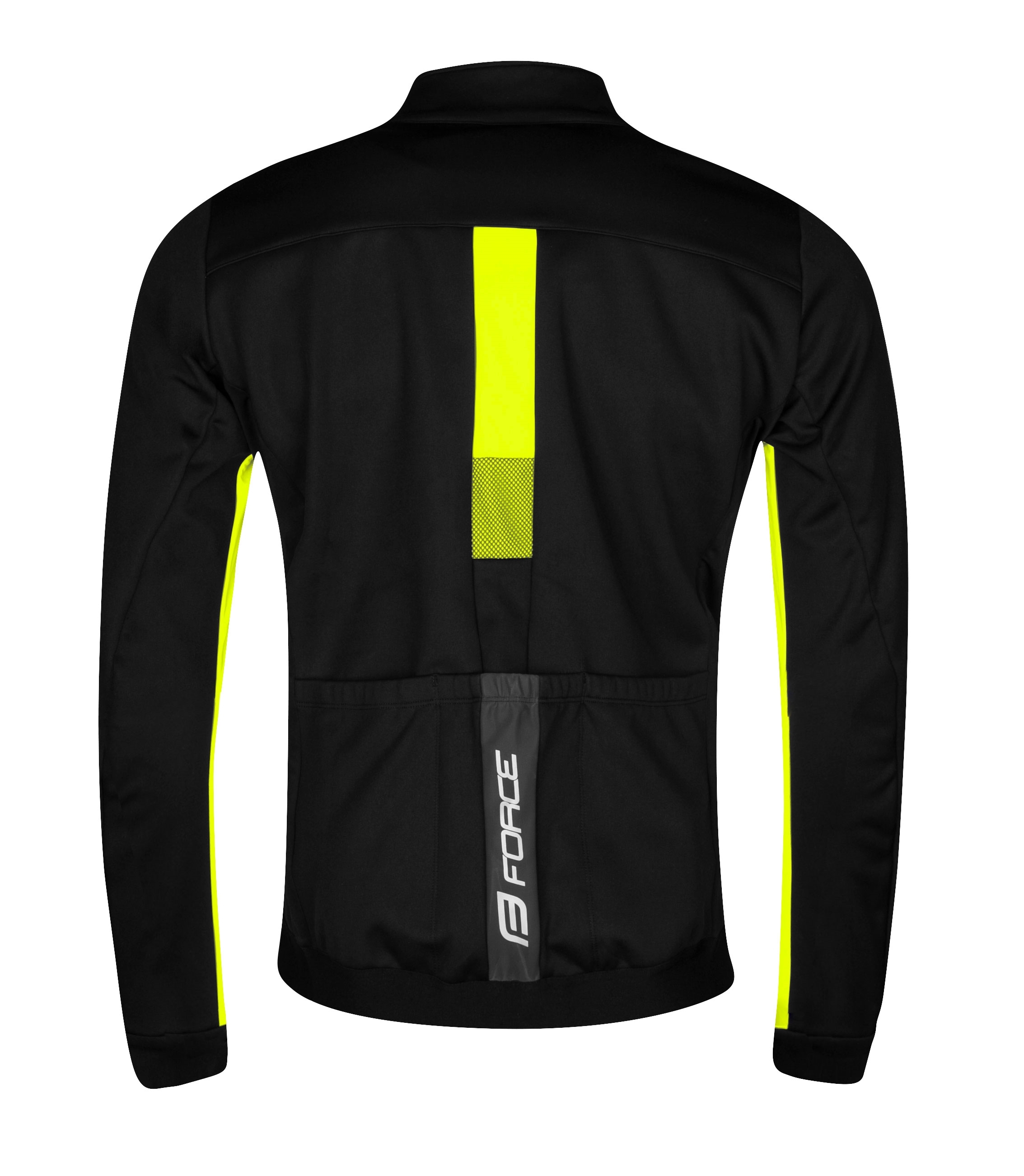 Bunda FORCE FROST softshell pánská, černo-fluo