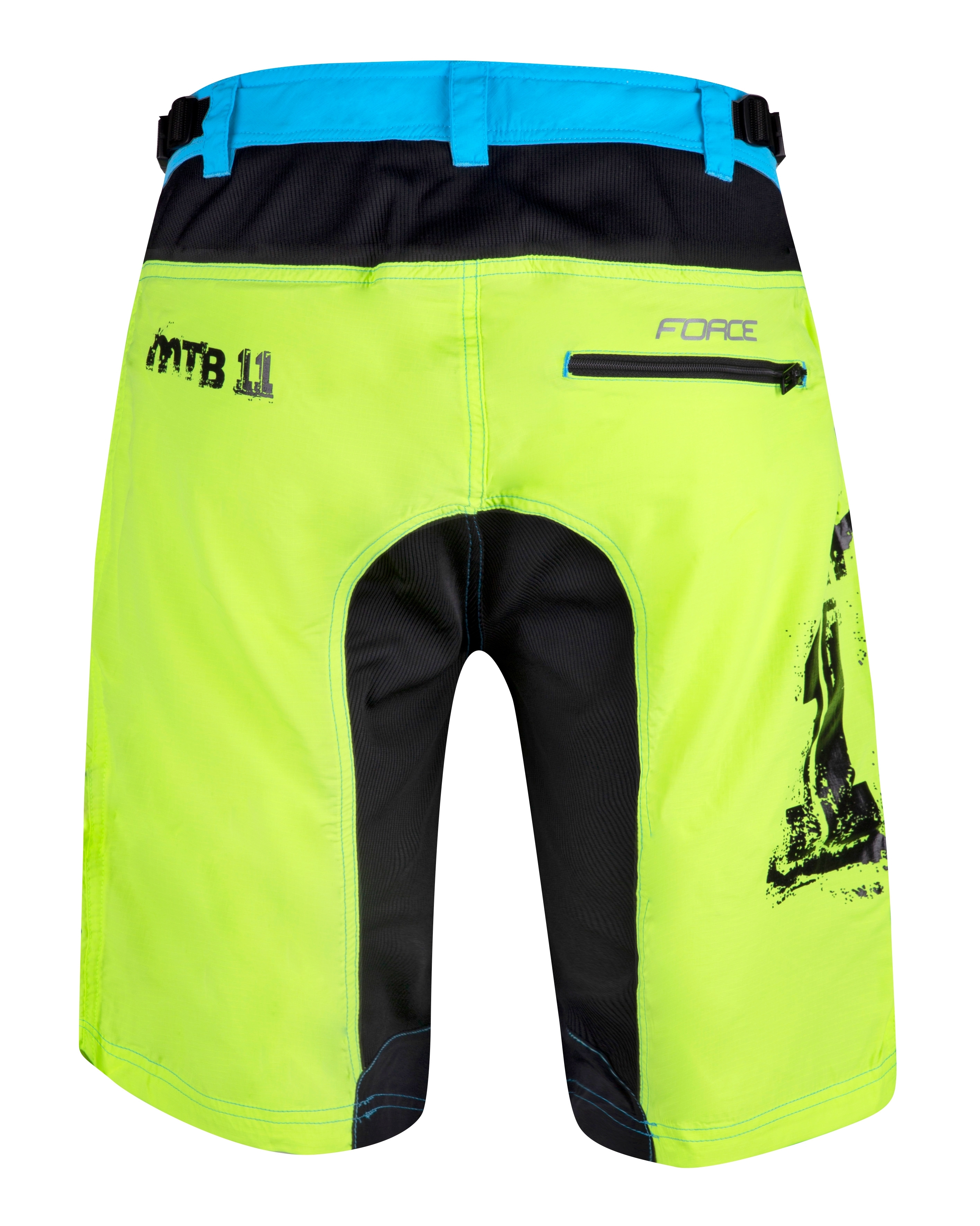 Kraťasy FORCE MTB-11 odnímatelná vložka, fluo