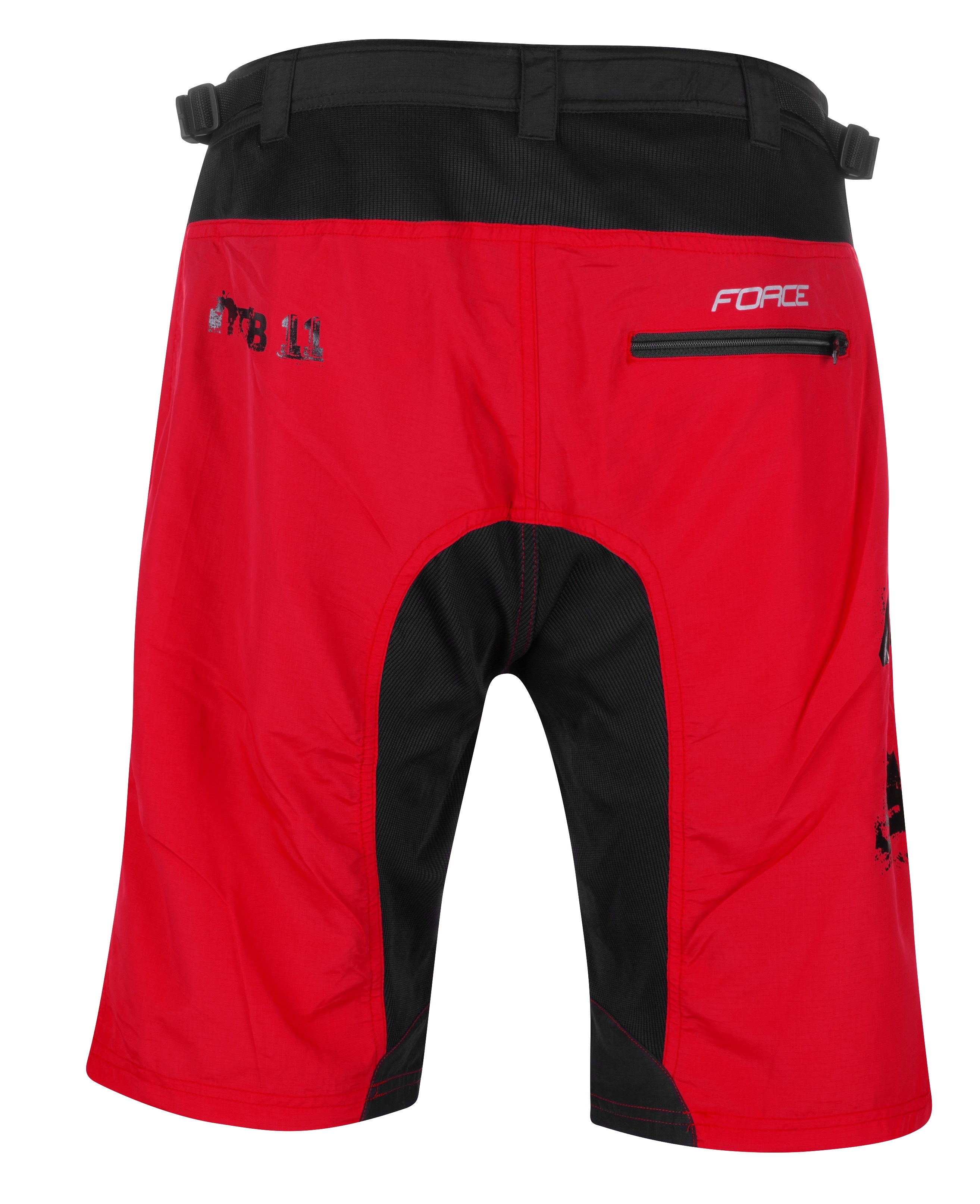 Kraťasy FORCE MTB-11 odnímatelná vložka, červené