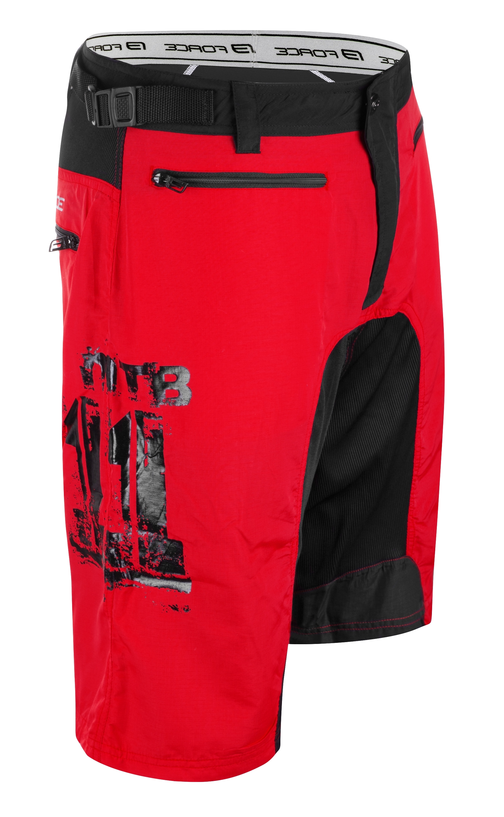 Kraťasy FORCE MTB-11 odnímatelná vložka, červené