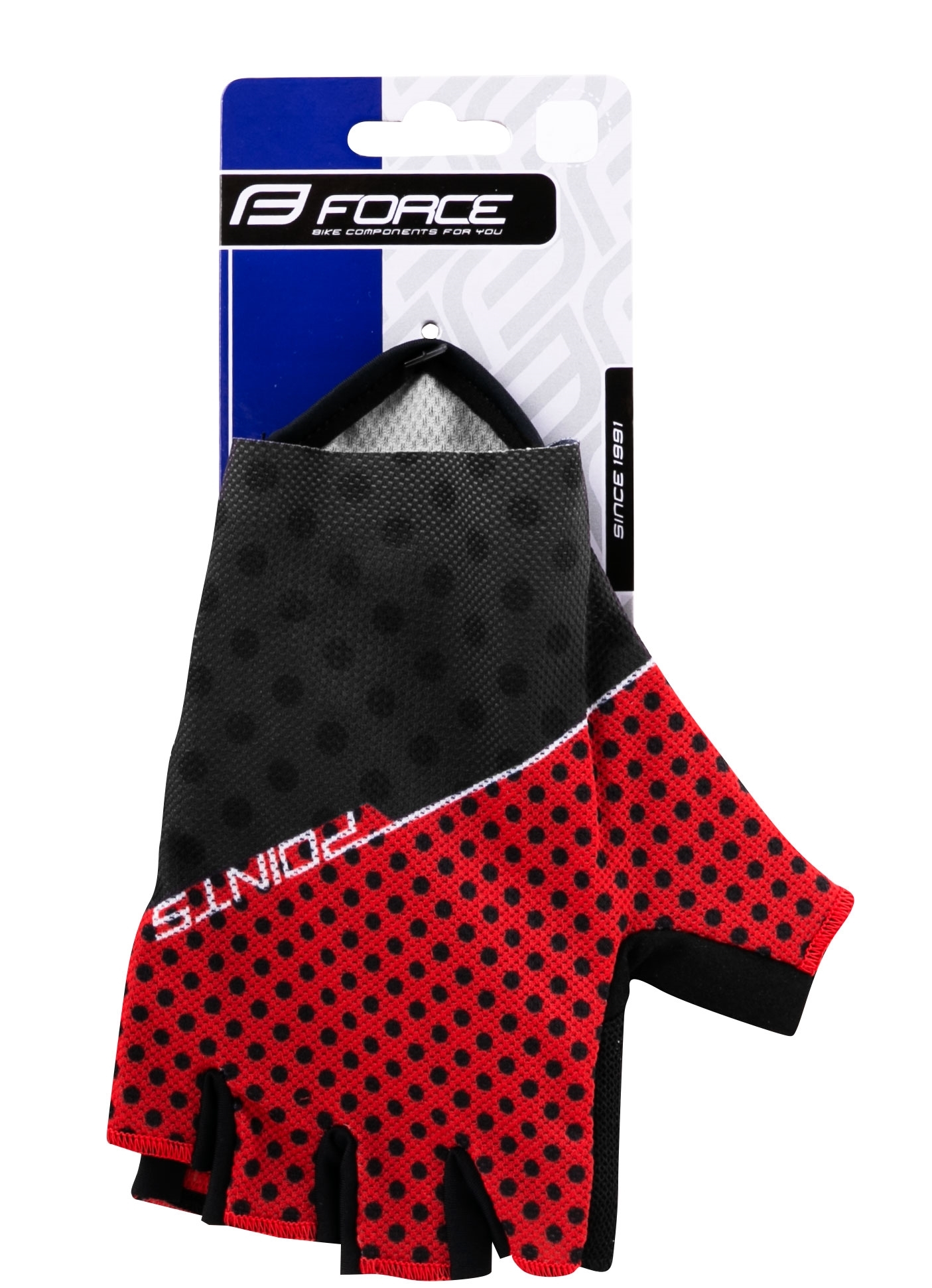 Rukavice FORCE POINTS bez zapínání, červeno-černé