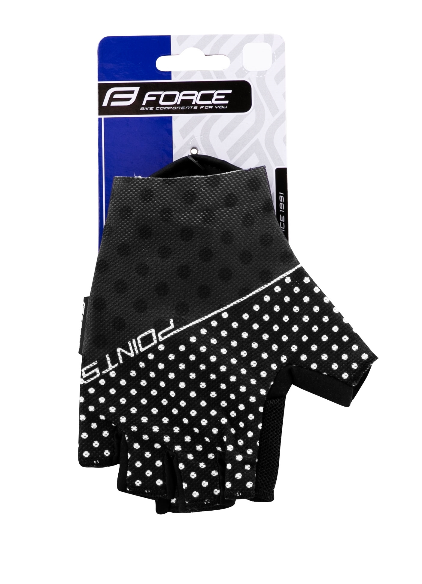 Rukavice FORCE POINTS LADY bez zapínání, černo-bílé