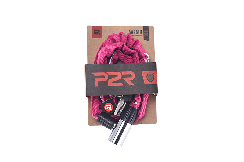 Zámek na jízdní kolo P2R AVENIR 4*650 mm, řetězový, pink