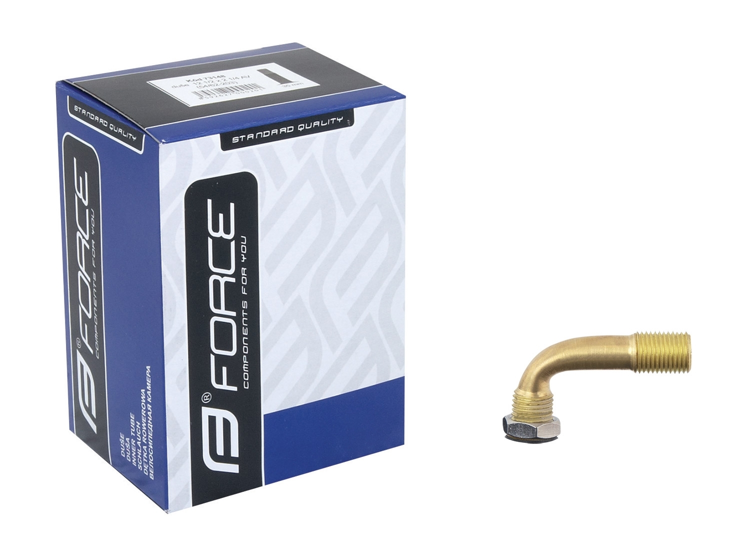 Duše FORCE 12 1/2 x 2 1/4, auto ventilek AV25, 90 stupňů