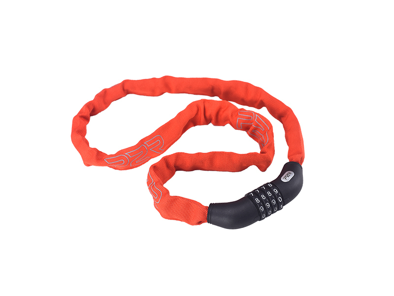 Zámek na jízdní kolo P2R AMBID 4*1100 mm, řetězový, red 