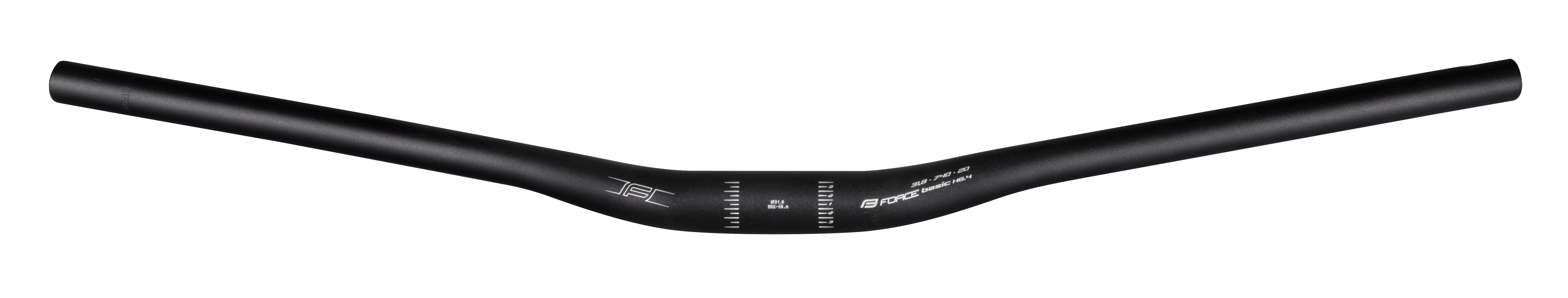 Řídítka FORCE BASIC H6.4 prohlé 31,8/740mm Al, černá mat