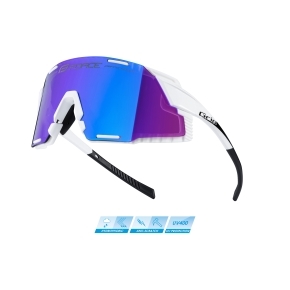 Brýle FORCE GRIP, bílé, modrá revo skla