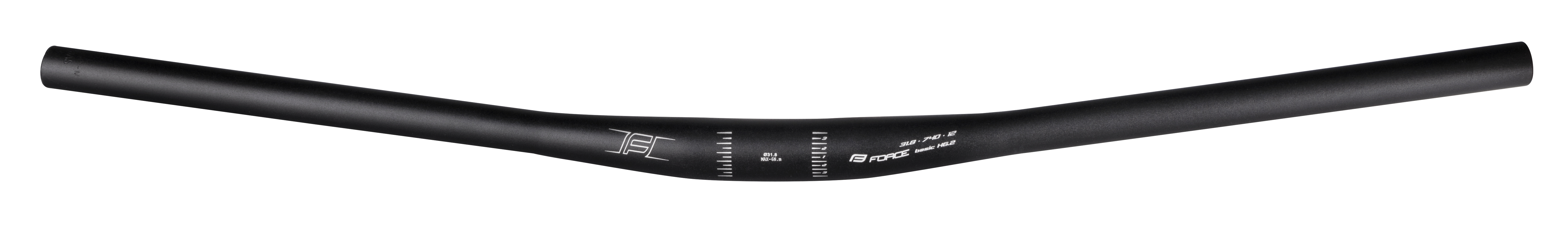 Řídítka FORCE BASIC H6.2 prohlé 31,8/740mm Al, černé mat