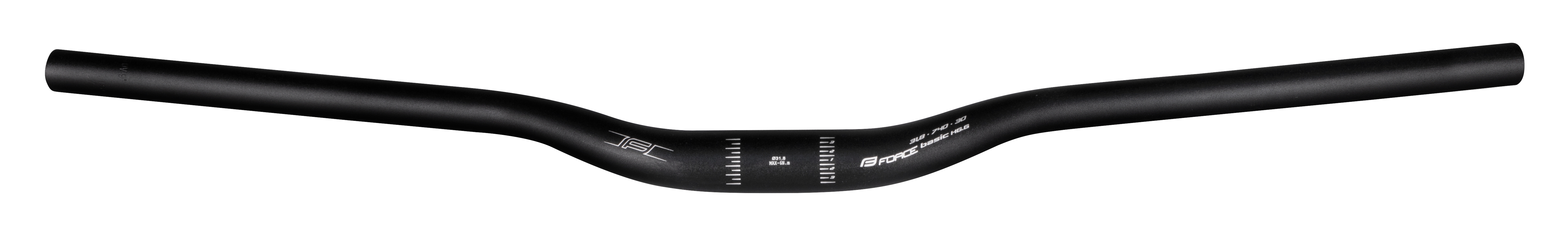 Řídítka FORCE BASIC H6.6 prohlé 31,8/740mm Al, černá mat