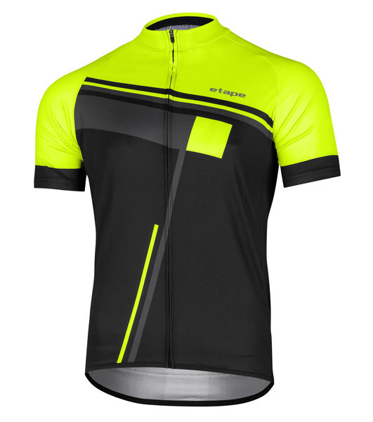 Pánský cyklistický dres ETAPE CUBE, černá/žlutá fluo