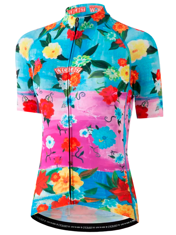 Cyklodres CYCOLOGY Zahara Aqua, dámský, krátký rukáv
