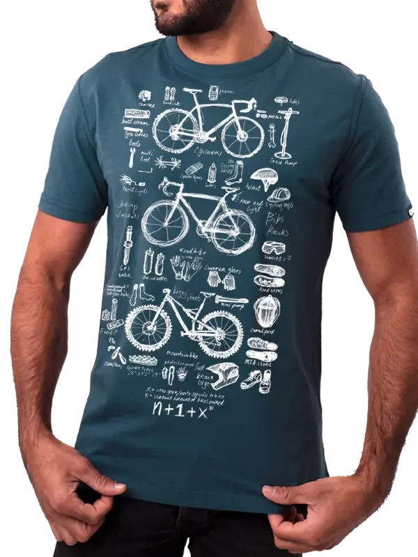 Bavlněné triko CYCOLOGY Bike Maths, pánské, krátký rukáv