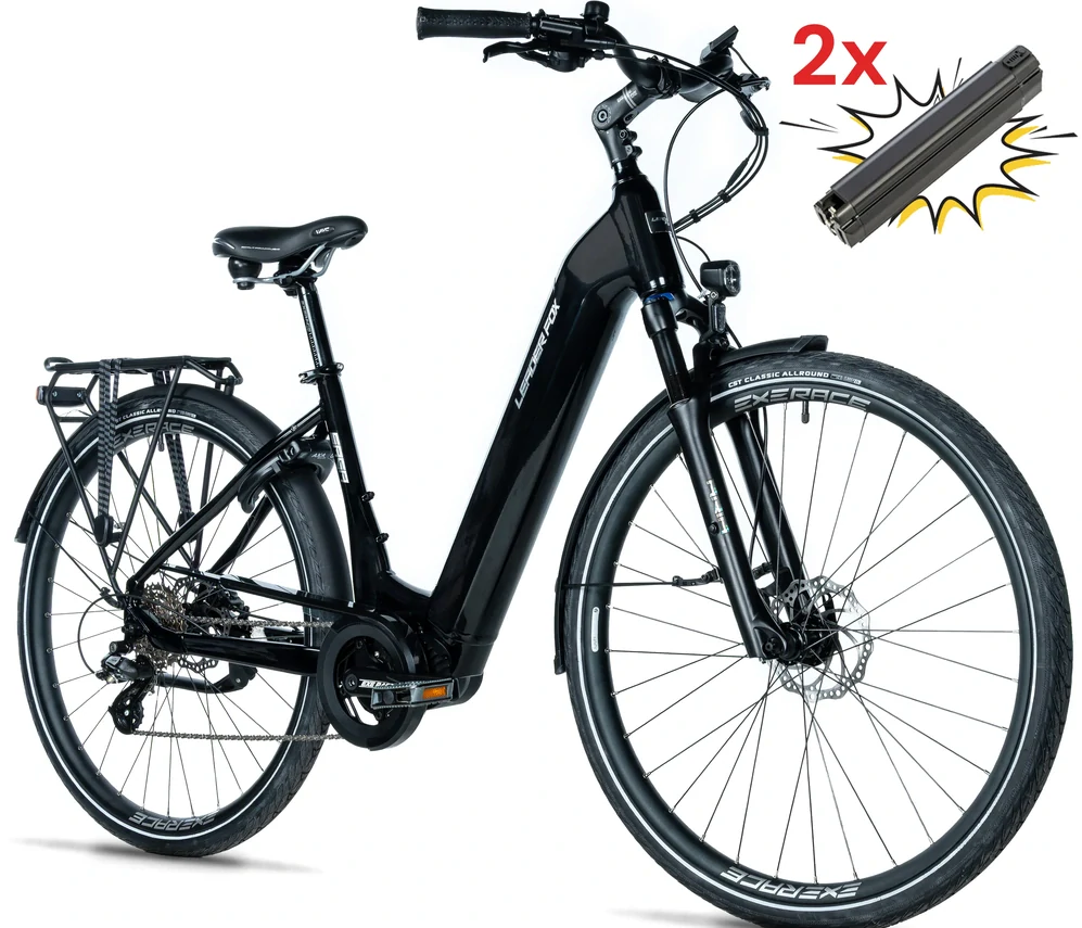 Leader Fox SAGA, pneu 28", rám 20" (L), model 2026-1, barva Black shiny - ZDARMA dopravné, odborná montáž, seřízení a druhá baterie za 1,- Kč!