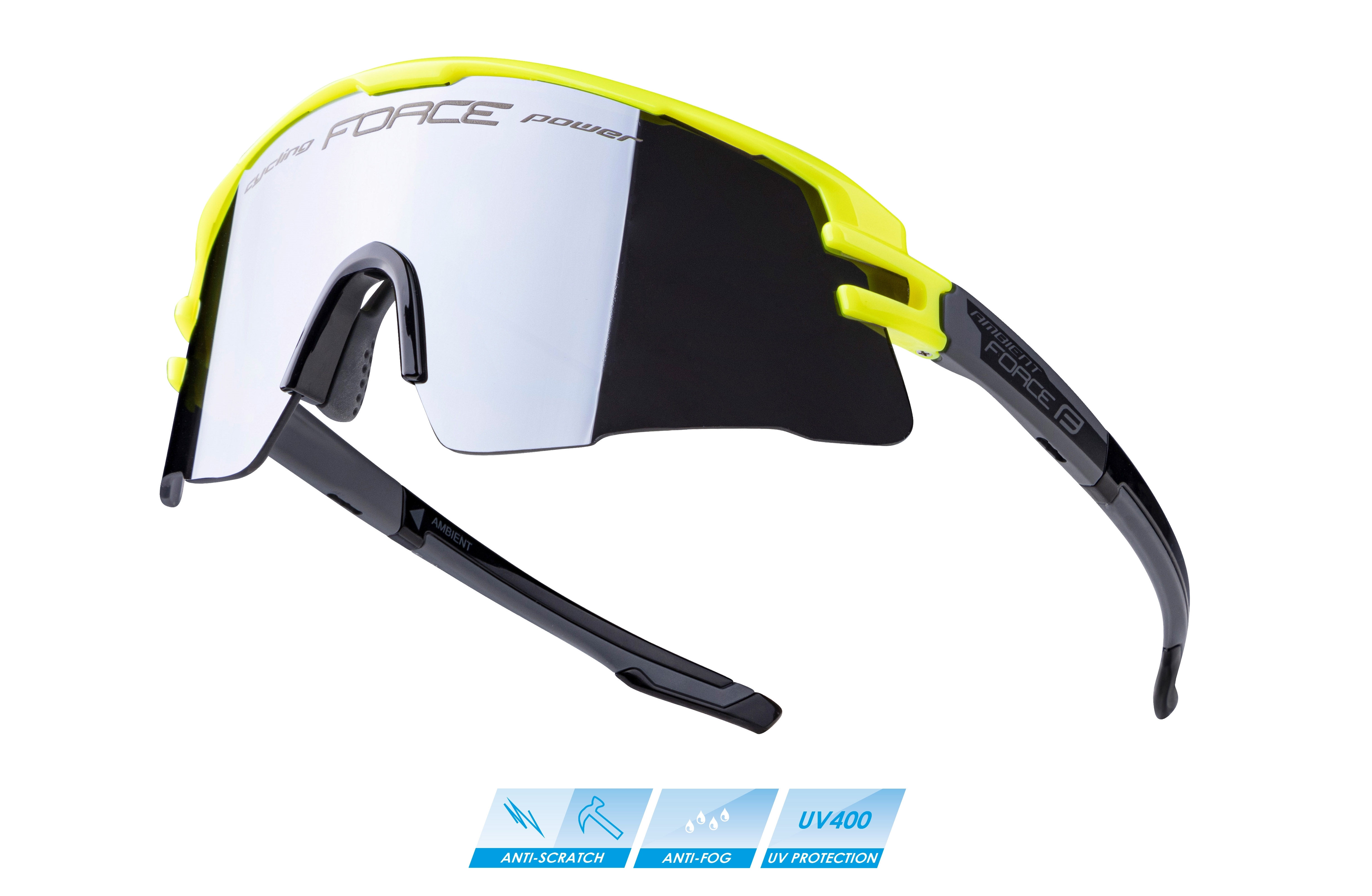 Brýle FORCE AMBIENT, fluo-šedé, černá zrcadlová skla