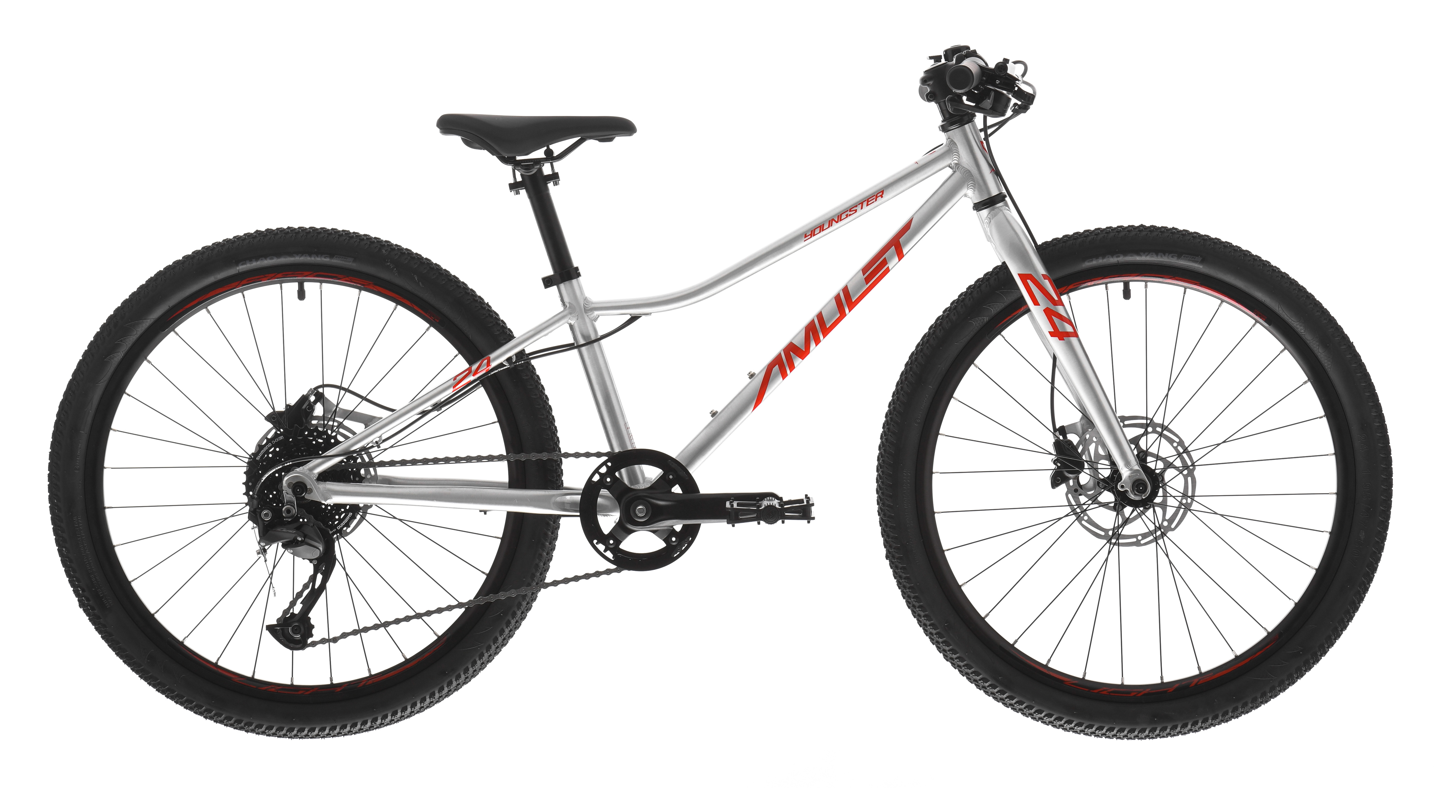 AMULET 24" YOUNGSTER SH, model 2025, alu brushed transparent/red - ZDARMA dopravné, seřízení, odborná montáž a blikačky TWINS!