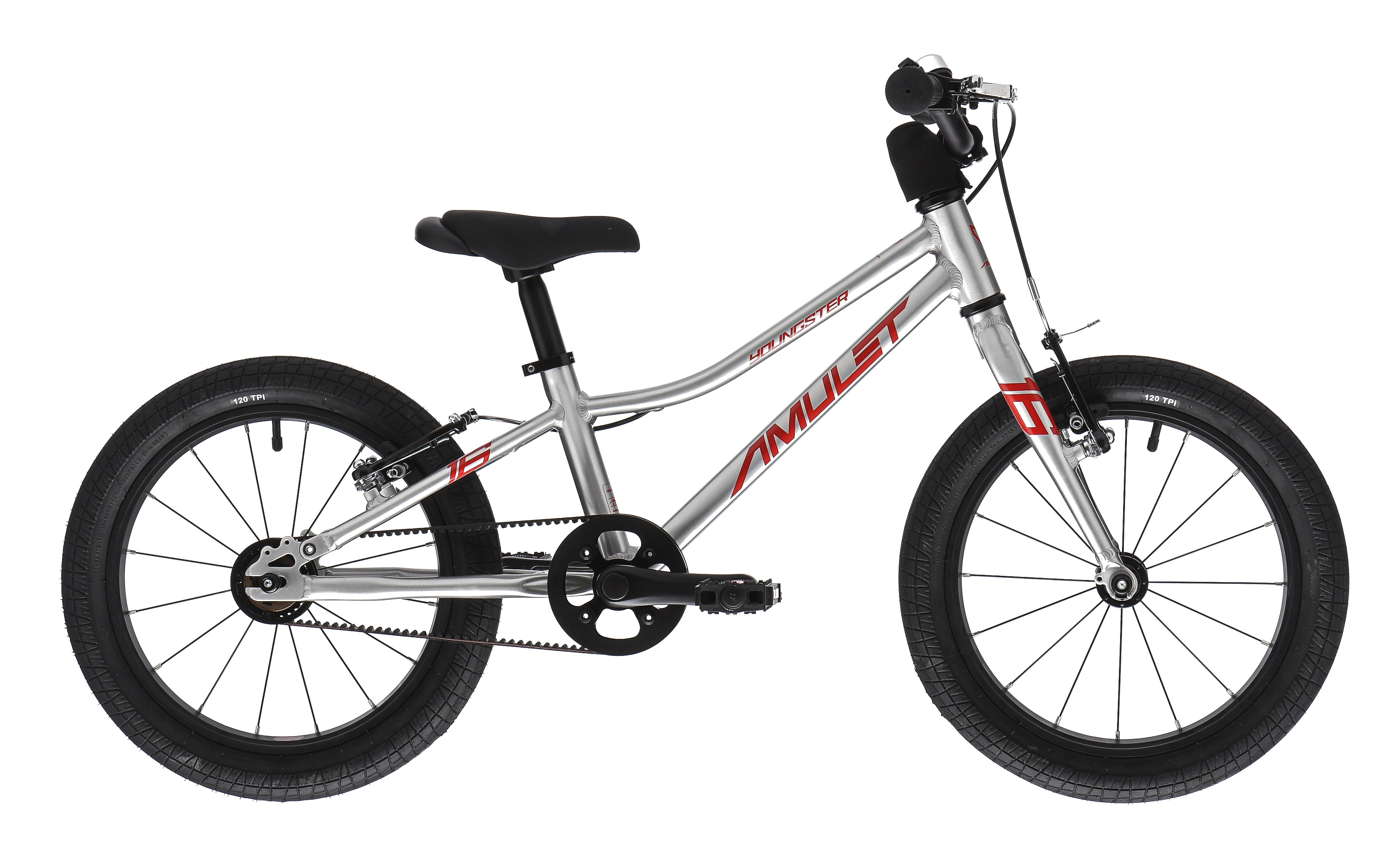 AMULET Youngster 16", model 2025,  alu brushed transparent/red - ZDARMA dopravné, seřízení, odborná montáž a blikačky TWINS!