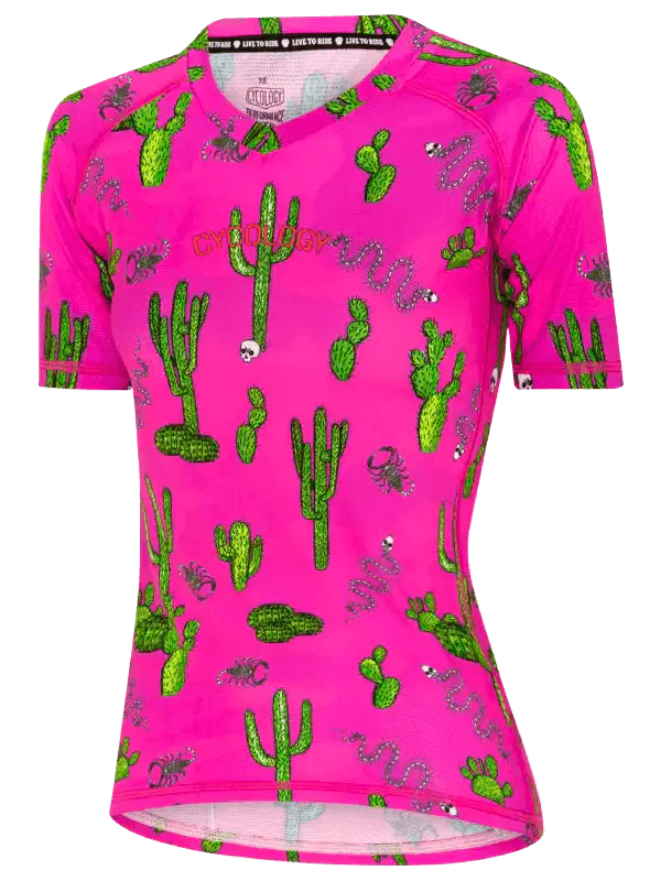 MTB dres CYCOLOGY Totally Cactus Pink, dámský, krátký rukáv