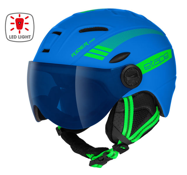 Etape dětská lyžařská přilba RIDER PRO LIGHT, modrá/zelená mat