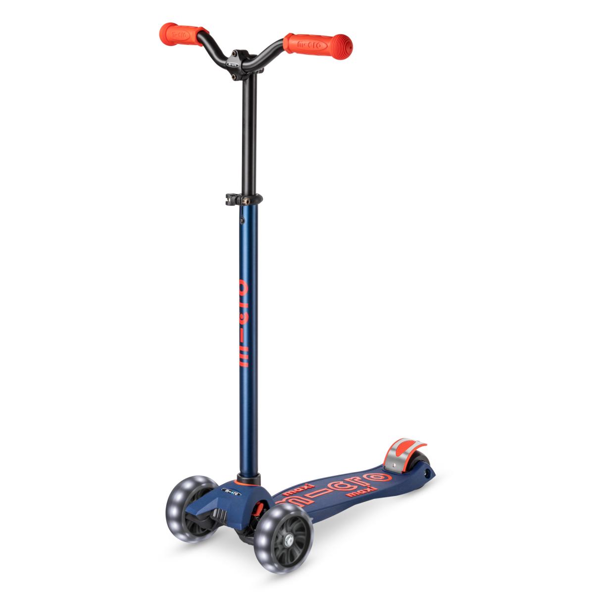 Koloběžka Maxi Micro Deluxe PRO LED, navy red - ZDARMA doprava a Zdravá láhev!