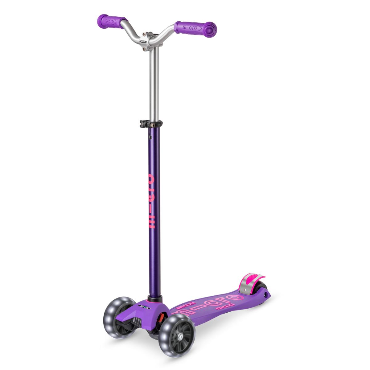 Koloběžka Maxi Micro Deluxe PRO LED, purple - ZDARMA doprava a Zdravá láhev!