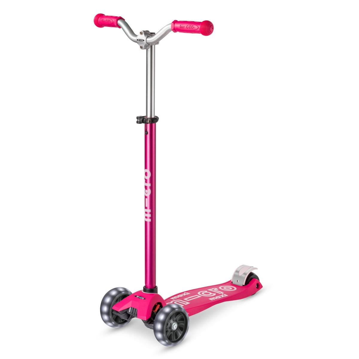 Koloběžka Maxi Micro Deluxe PRO LED, pink - ZDARMA doprava a Zdravá láhev!