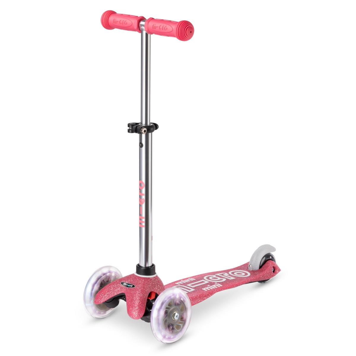 Koloběžka Mini Micro Deluxe Glitter LED pink - ZDARMA dopravné!