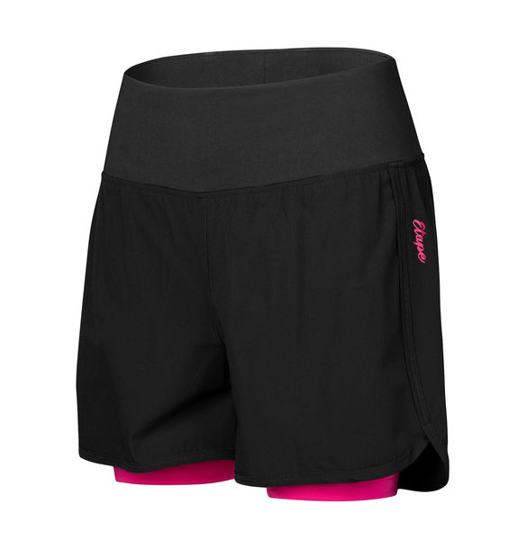 Dámské cyklistické volné kalhoty CLAUDIA, černá/růžová