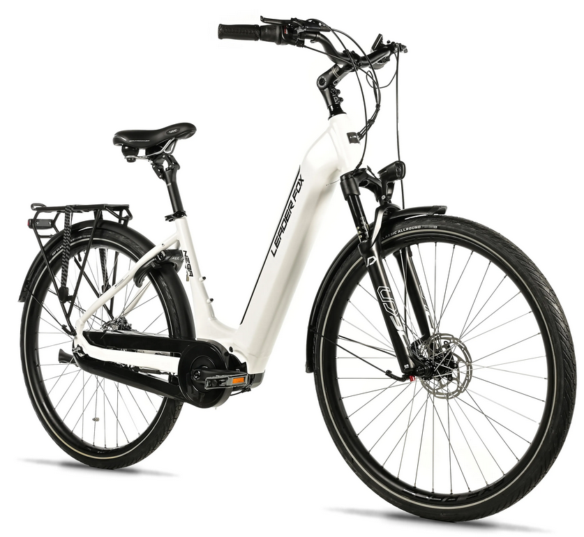 Městské elektrokolo Leader Fox NEBA 28", model 2025-3, bílá - ZDARMA dopravné, odborná montáž, seřízení a dárkový poukaz na nákup příslušenství!