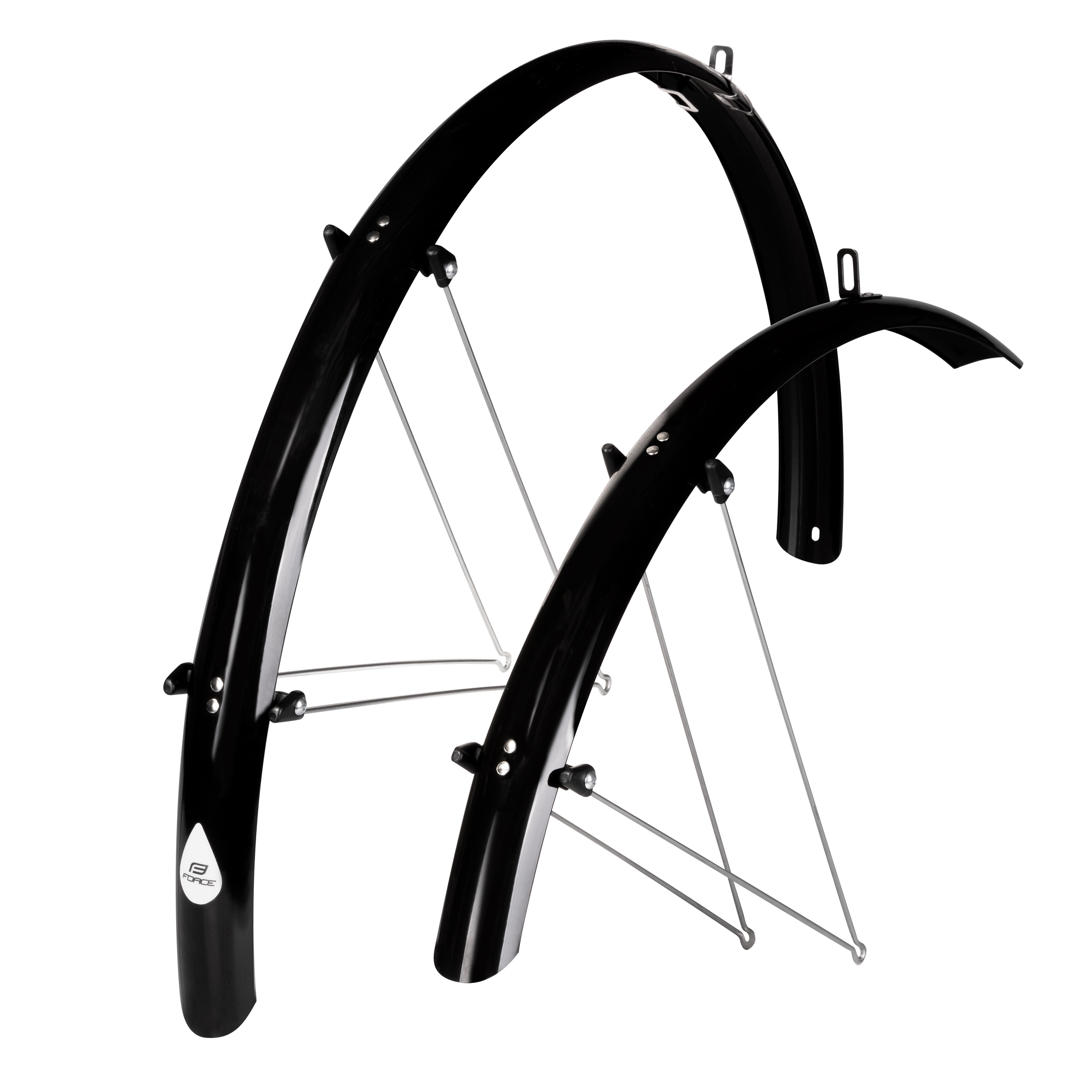 Blatníky FORCE 48 Aluflex 28" XL + V vzpěry, černé