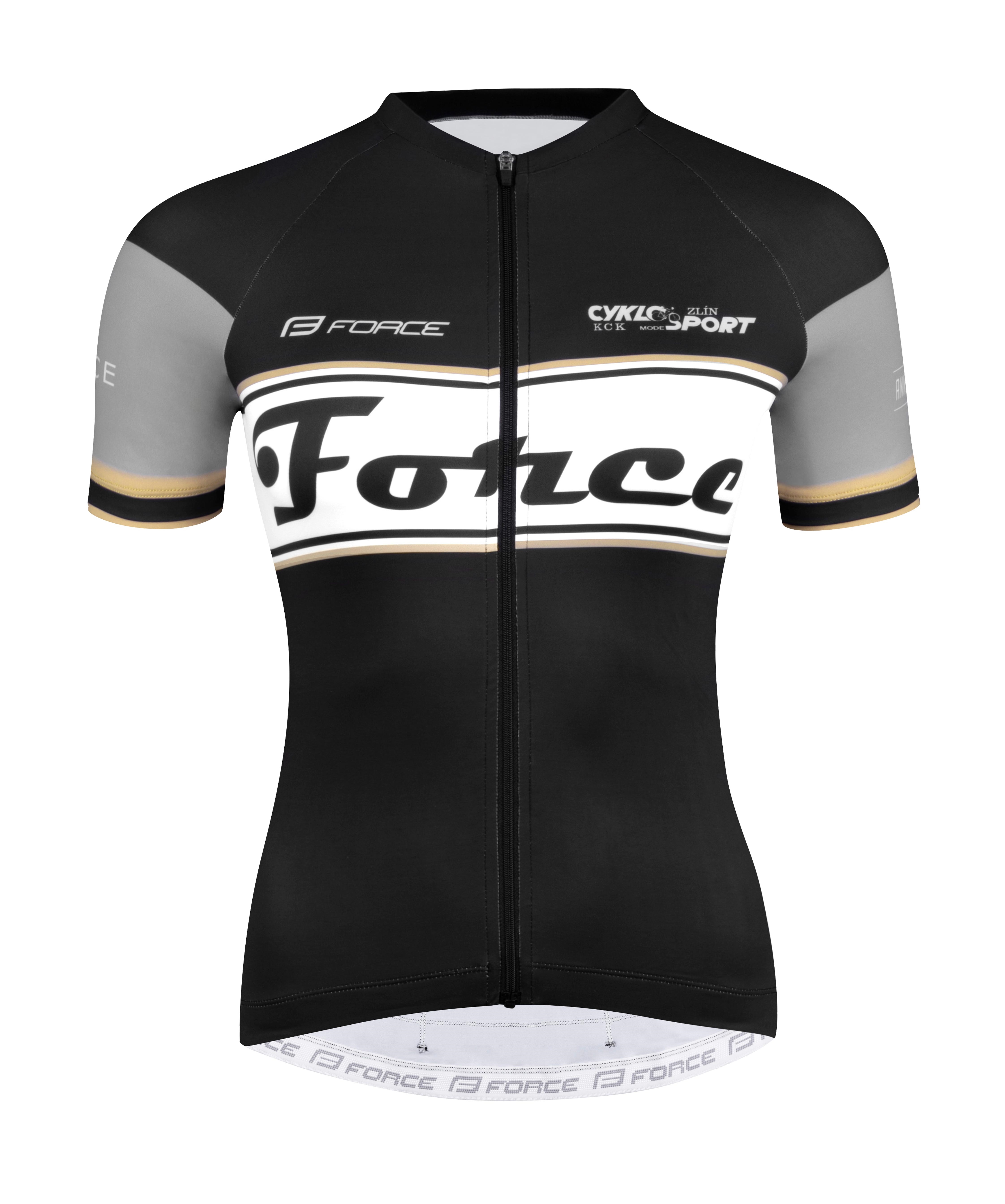 Dres FORCE RETRO UNI kr. rukáv, černo-zlatý