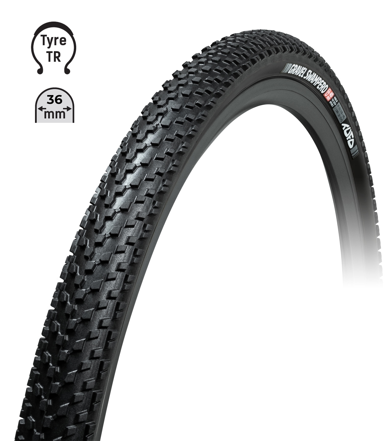 Plášť TUFO Gravel SWAMPERO 700 x 36C, bezdušový černý