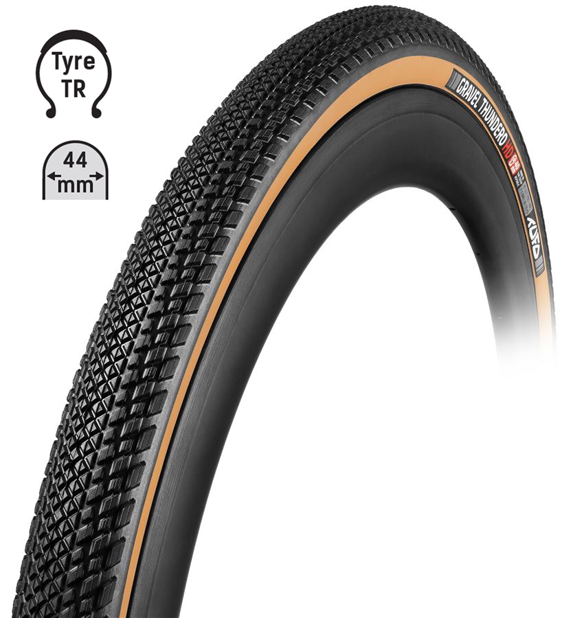 Plášť TUFO Gravel THUNDERO HD 700 x 44C, bezdušový černo-béžový