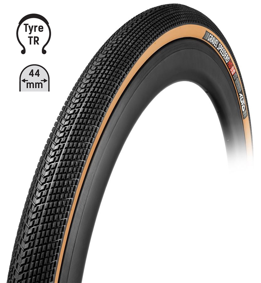Plášť TUFO Gravel SPEEDERO HD 700 x 44C, bezdušový, černo-béžový