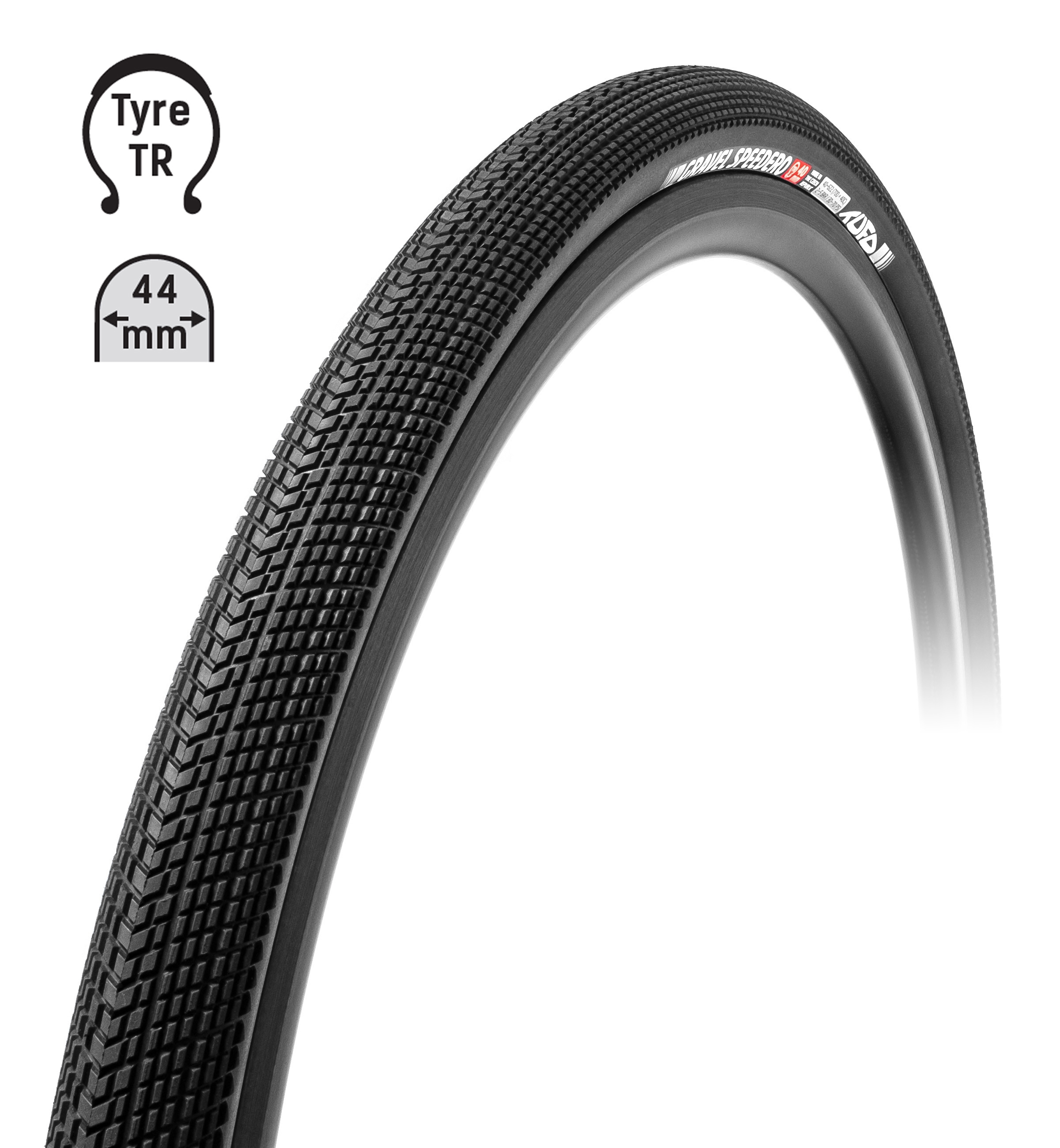 Plášť TUFO Gravel SPEEDERO 700 x 44C, bezdušový, černý