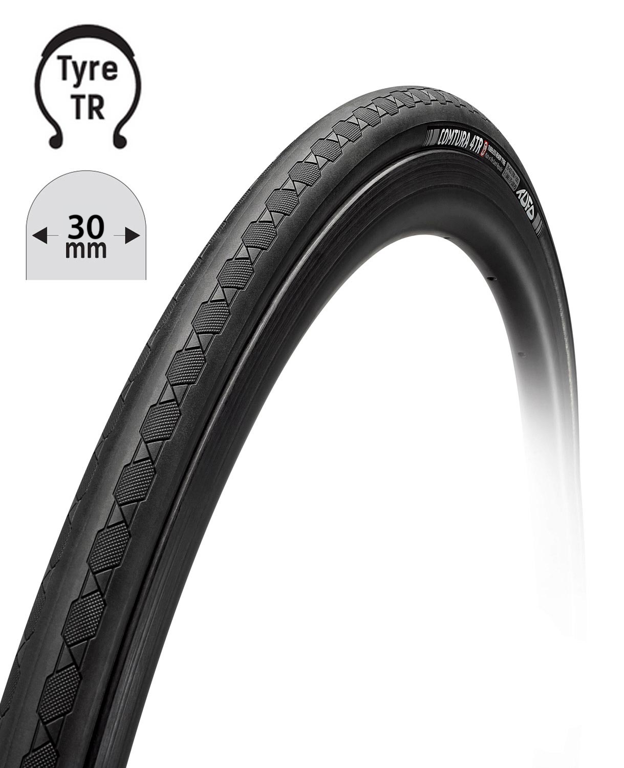 Plášť TUFO Comtura 4TR30, 700 x 30C, kevlar, bezdušový černý
