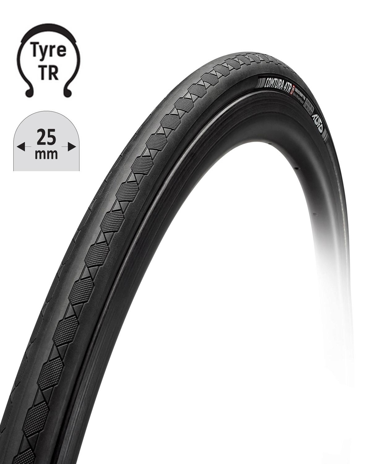 Plášť TUFO Comtura 4TR25, 700 x 25C, kevlar, bezdušový černý