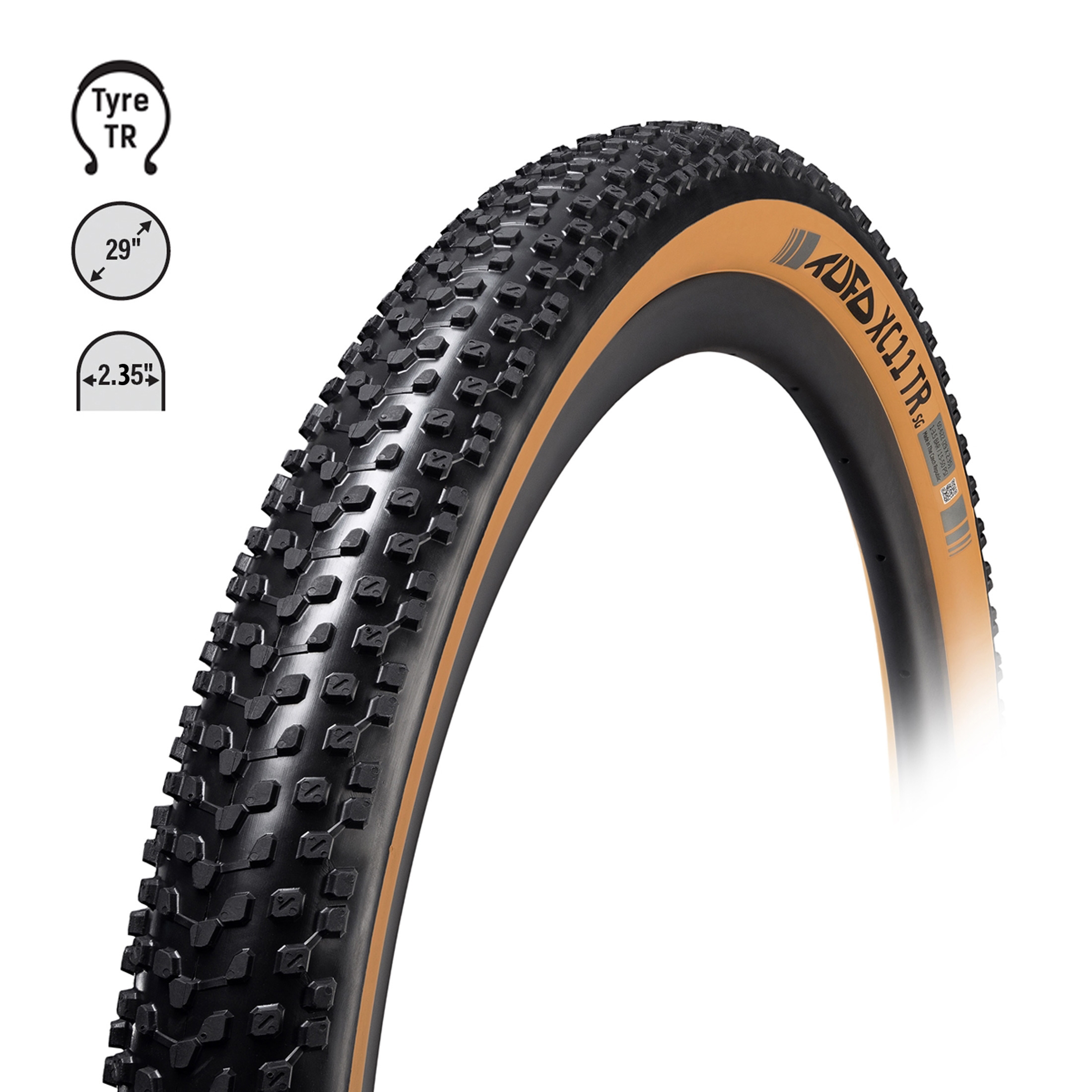Plášť TUFO MTB XC11 TR 29 x 2,35, kevlar, bezdušový, černo-béžový