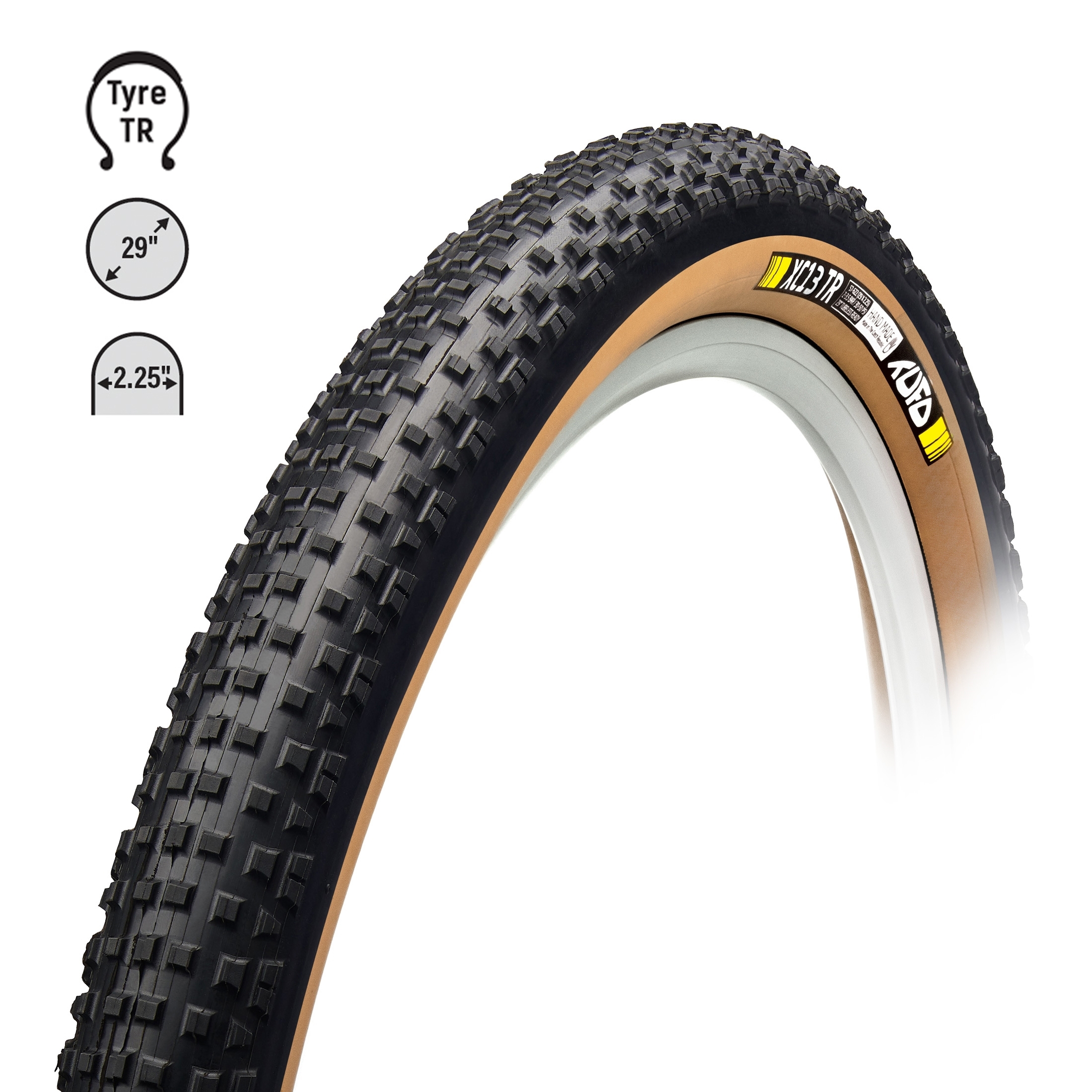 Plášť TUFO MTB XC13 TR 29 x 2,25, kevlar, bezdušový, černo-béžový