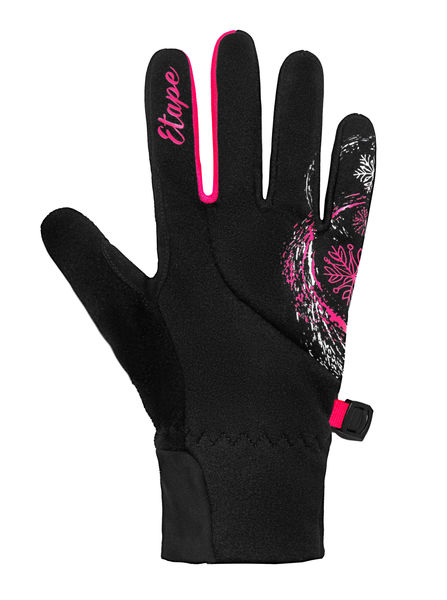 Dětské rukavice PUZZLE, černá/růžová
