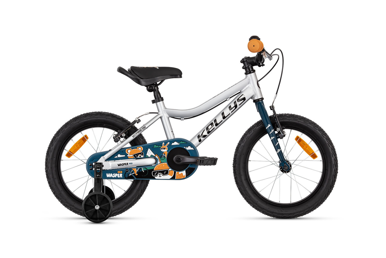 Dětské kolo KELLYS Wasper Neo Silver 16", model 2026 - ZDARMA dopravné, seřízení a odborná montáž!