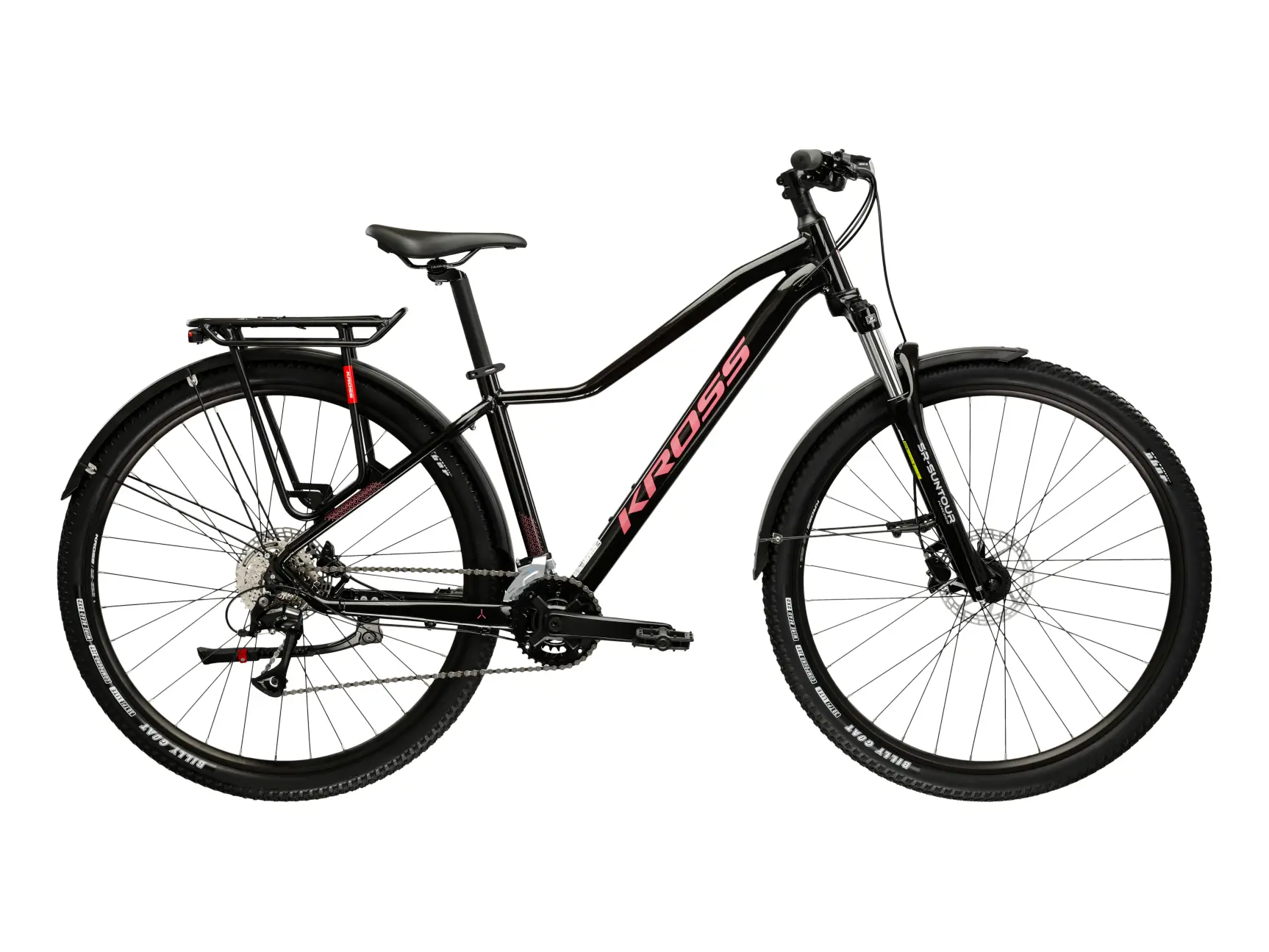 KROSS LEA 4.0 EQ, model 2026, pneu 29", barva černá/růžová modrá - ZDARMA dopravné, seřízení, odborná montáž a sada světel!