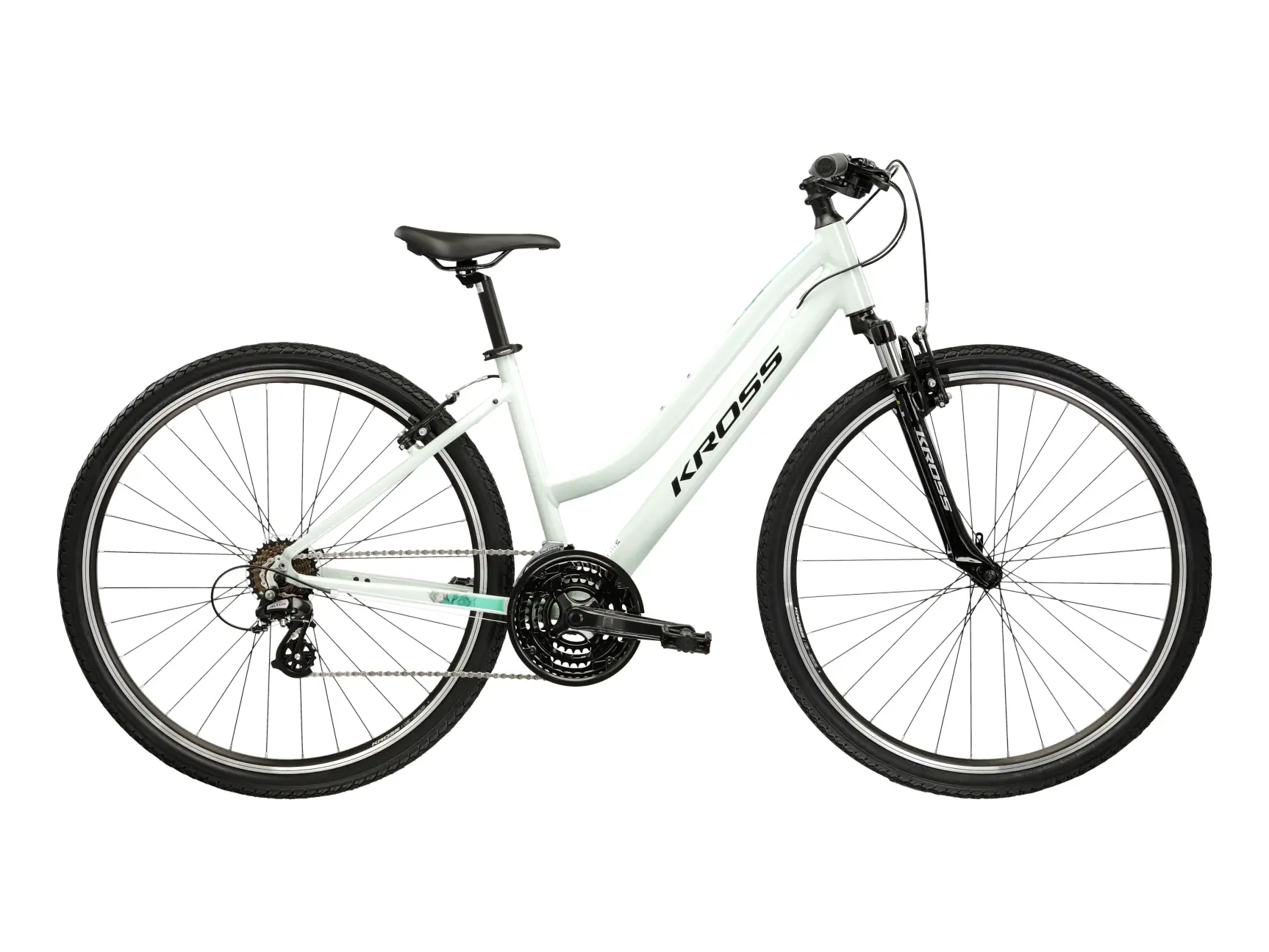 KROSS EVADO 2.0 LADY, model 2026, pneu 28", barva mátová/černá - ZDARMA dopravné, seřízení, odborná montáž a sada světel!