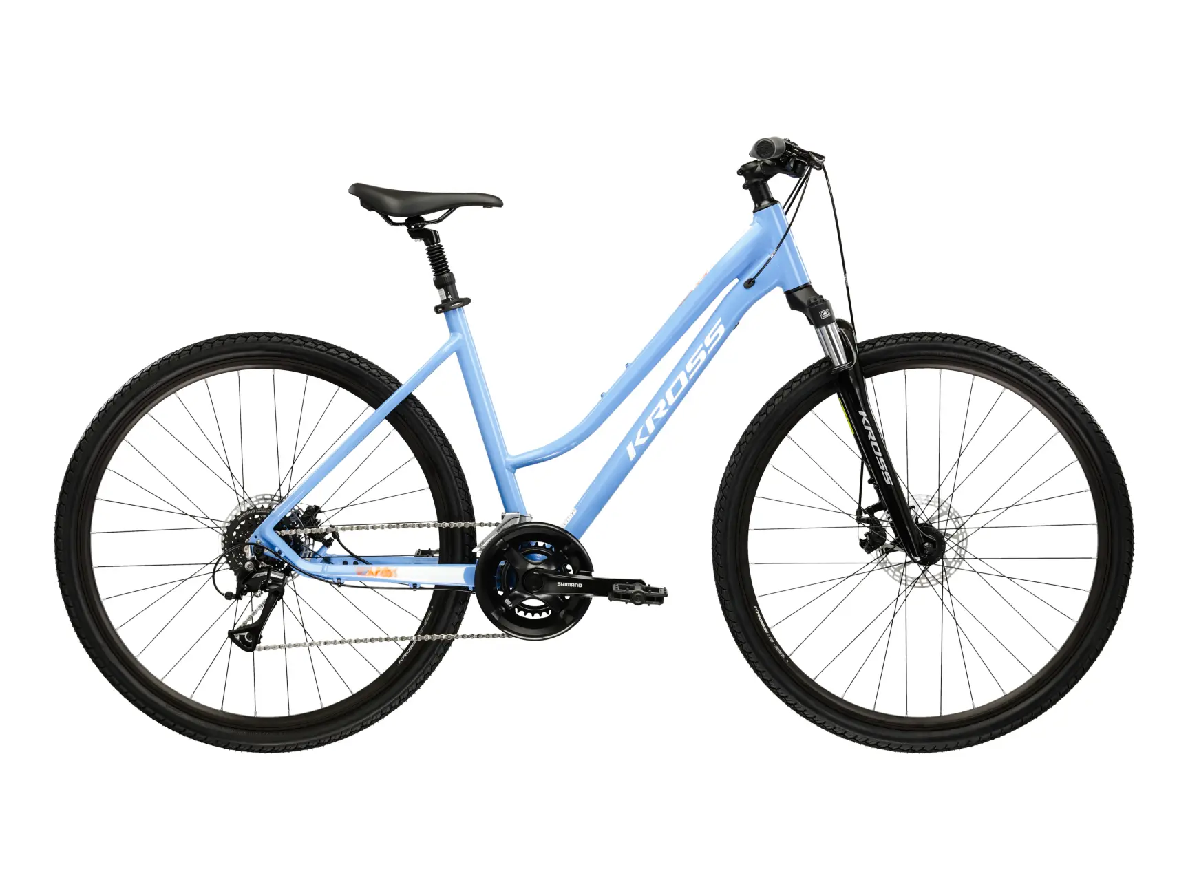 KROSS EVADO 3.0 LADY, model 2026, pneu 28", barva modrá/bílá - ZDARMA dopravné, seřízení, odborná montáž a sada světel!