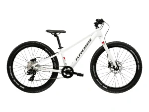 KROSS LEVEL JR 2.0, model 2025, pneu 24", barva bílá/černá - ZDARMA dopravné, odborná montáž, seřízení a sada světel TWINS!