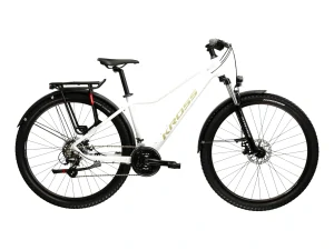 KROSS LEA 2.0 EQ, model 2026, pneu 27,5", barva bílá/zlatá - ZDARMA dopravné, seřízení, odborná montáž a sada světel!