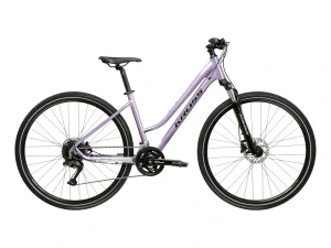 KROSS EVADO 5.0 LADY, model 2026, pneu 28", barva šedá/modrá - ZDARMA dopravné, seřízení, odborná montáž a sada světel!