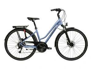 KROSS TRANS 4.0 Lady, model 2026, pneu 28", barva modrá/černá/matný - ZDARMA dopravné, seřízení, odborná montáž a koš na zadní nosič!